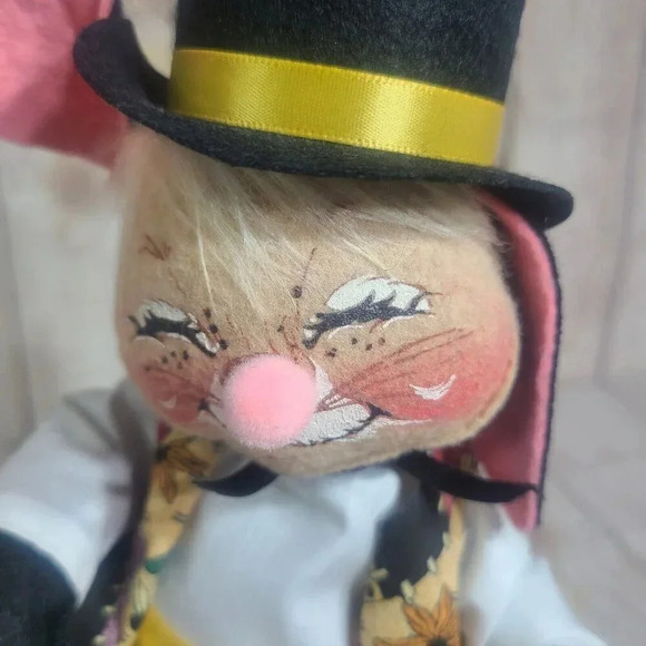 Annalee Dolls Felt Victor Bunny Figure Black White Purple 10" 1998 Limited New - Picture 3 of 8